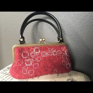 Vintage wool hand bag purse